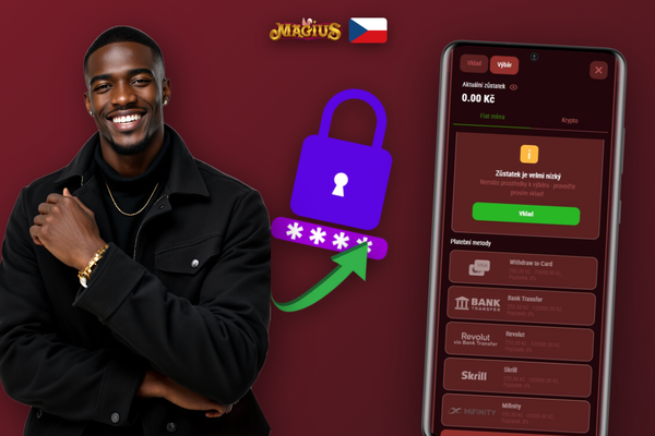 Pohodlný výběr výhry kartou VISA nebo Mastercard přímo v Magius Casino
