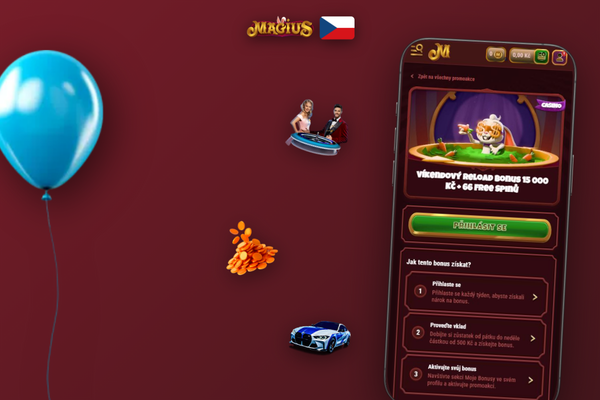 Pokladna Magius Casino s bonus kódem MAGICZ7 a výběrem platební metody VISA nebo Skrill