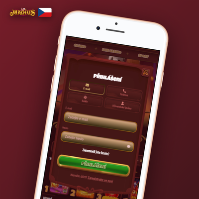 Propojení účtu Magius Casino se sociální sítí při registraci